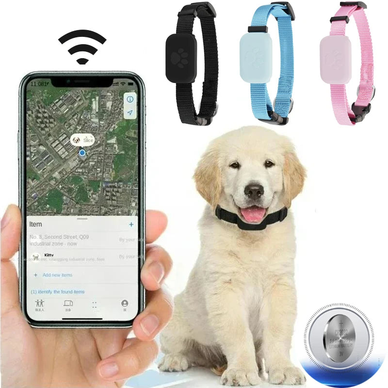 Pet Bluetooth GPS Tracker Dog Mini Tracking Movement Alert Collars anti Lost Tracker for Cats and Puppies Remote Global Locator