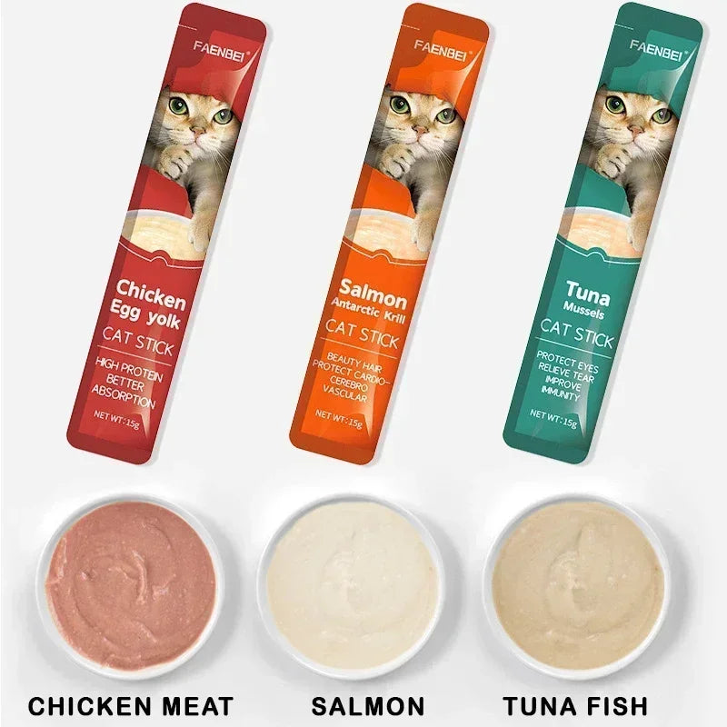 60 Pieces/Box Cat Snacks Cat Strips Whole Box Cat Snacks Tuna Chicken Cat Fattening Pet Snacks Cat Food Cat Food Snack