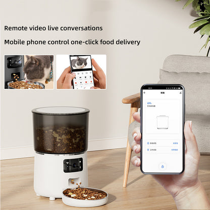 IPSKY PFF040 1080P HD Smart Pet Feeder Camera Wifi Enabled 2-Way Audio Night Vision Automatic Food Dispenser for Pet Life Security